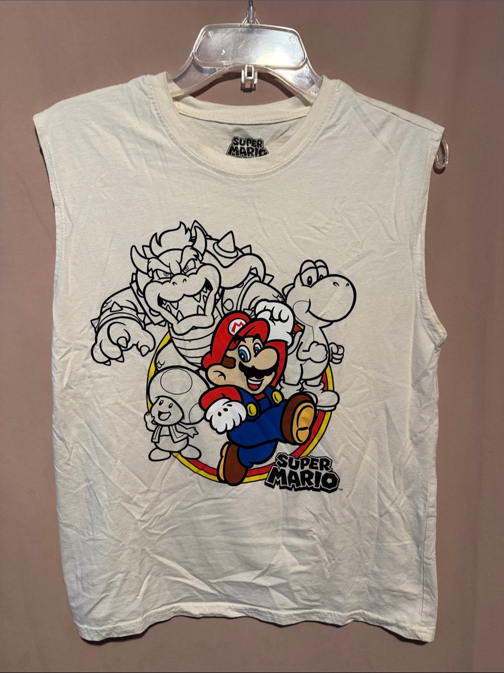 Nintendo White Sleeveless Super Mario Character Tee